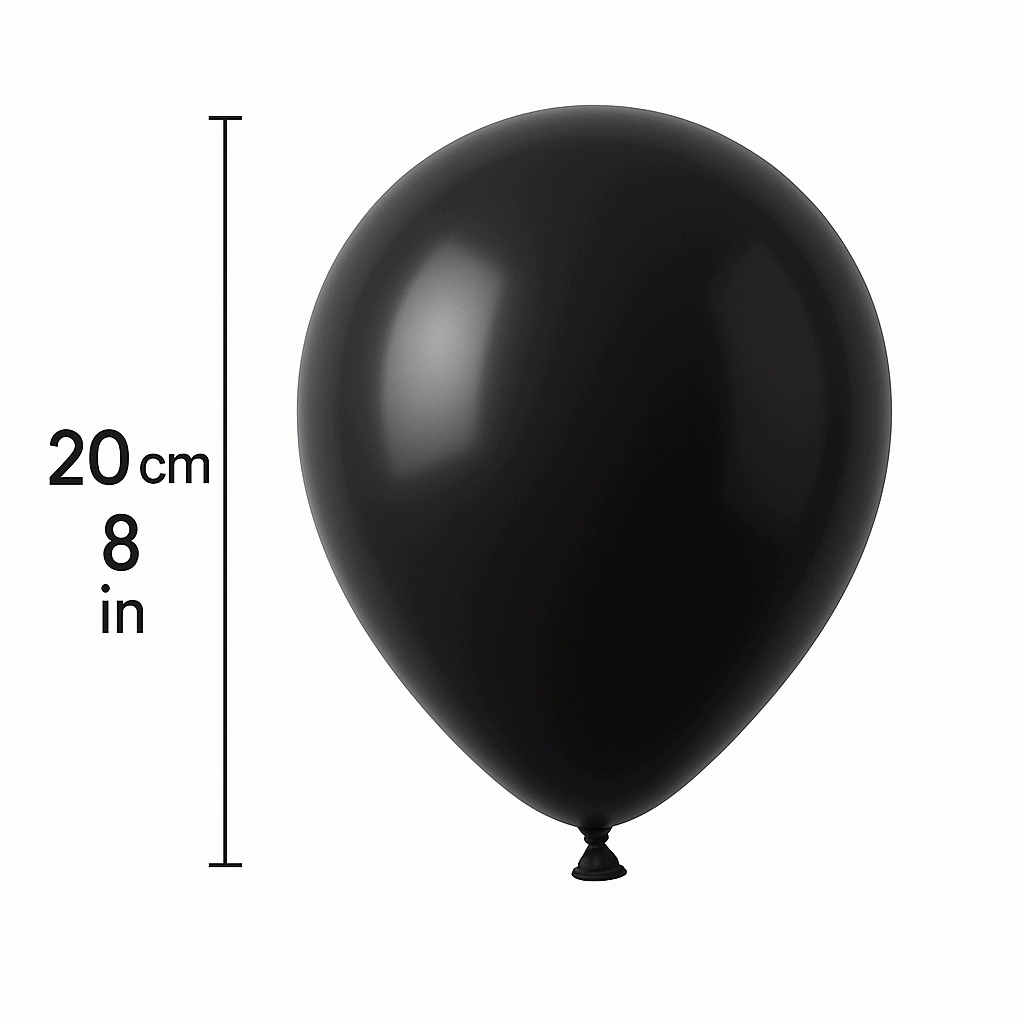 Globos de Cumpleaños Orgánicos 100 Piezas - 100% Látex Natural Biodegradable - Negro - 20 cm - imagen 3
