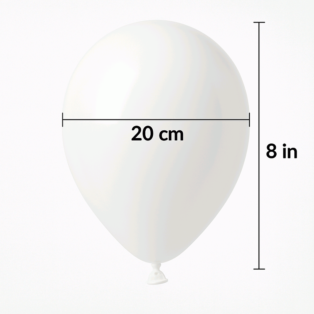 Globos de Cumpleaños Orgánicos 100 Piezas - 100% Látex Natural Biodegradable - Blanco - 20 cm - imagen 3