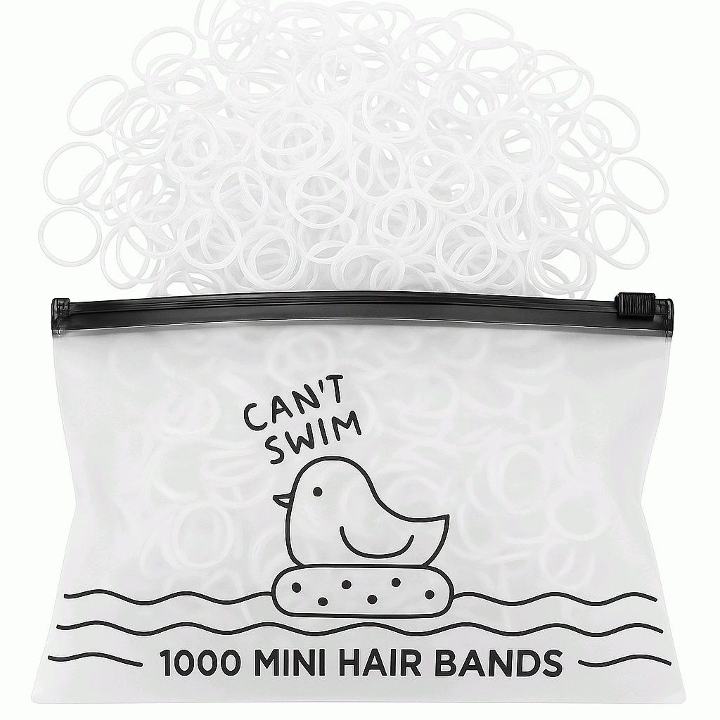1000 Mini Gomas de Pelo, Bandas Suaves Para Niños, Gomas de Trenzas - Blanco