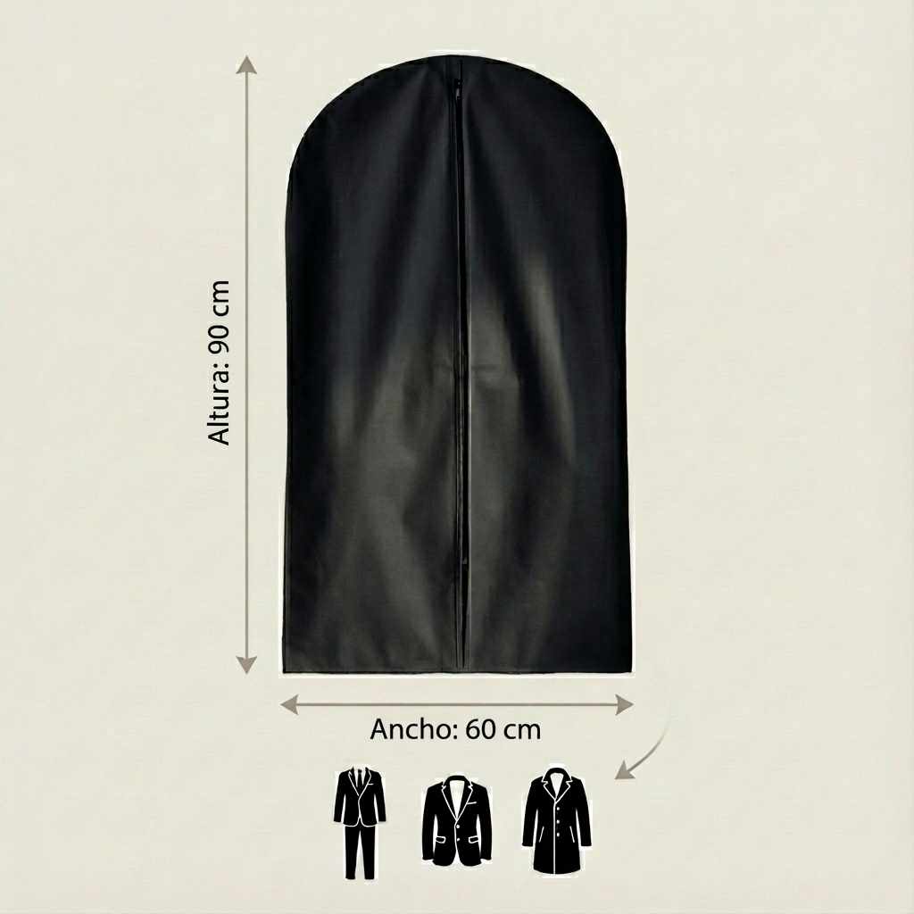 Funda para Trajes Negra de PEVA 60x90 cm - Protector de Ropa Transpirable, Antipolvo y Reutilizable - imagen 4