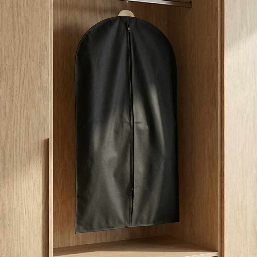 Funda para Trajes Negra de PEVA 60x137 cm - Protector de Ropa Transpirable, Antipolvo y Reutilizable - imagen 2