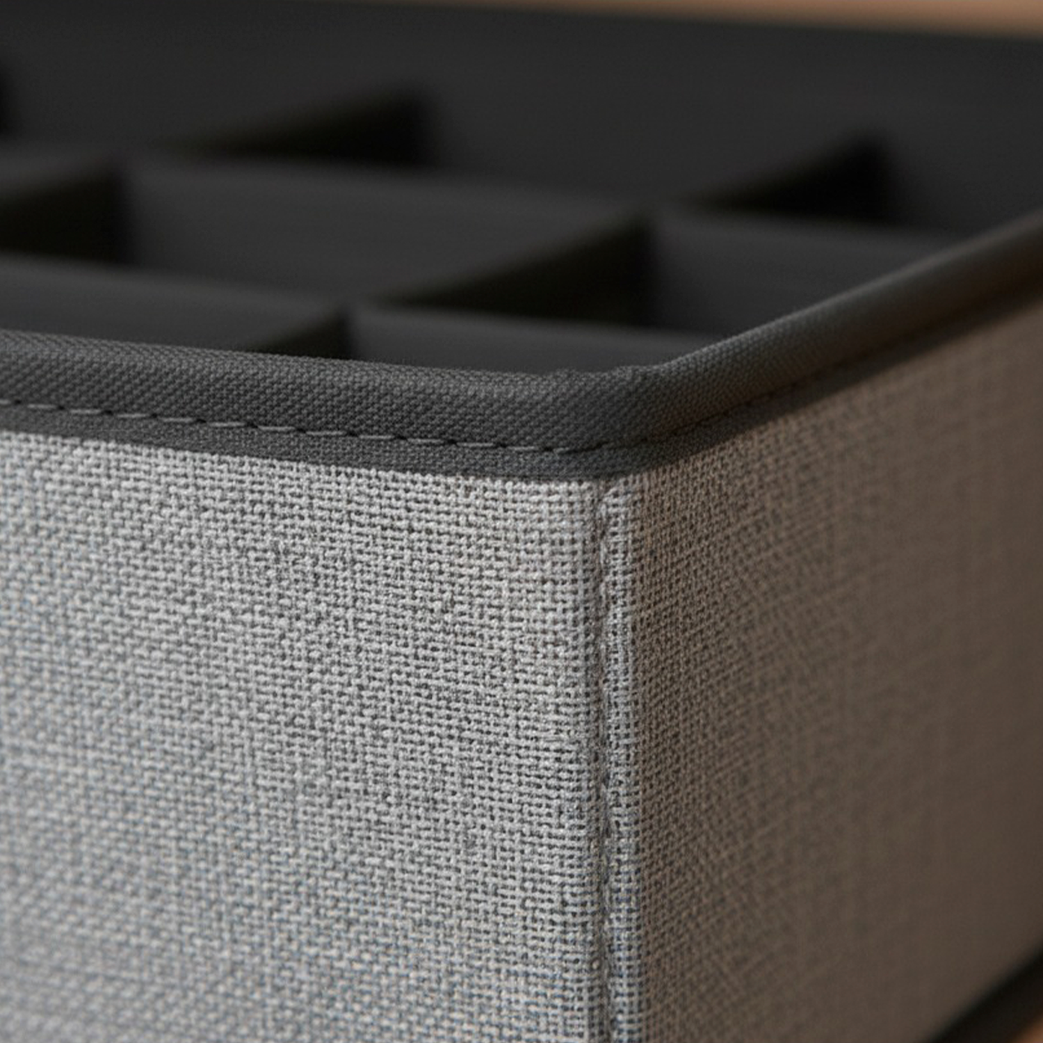 Organizador de Ropa Interior 12 Compartimentos – Caja Plegable de Tela No Tejida 32x32x10 cm – Gris – Separador de Cajones - imagen 5