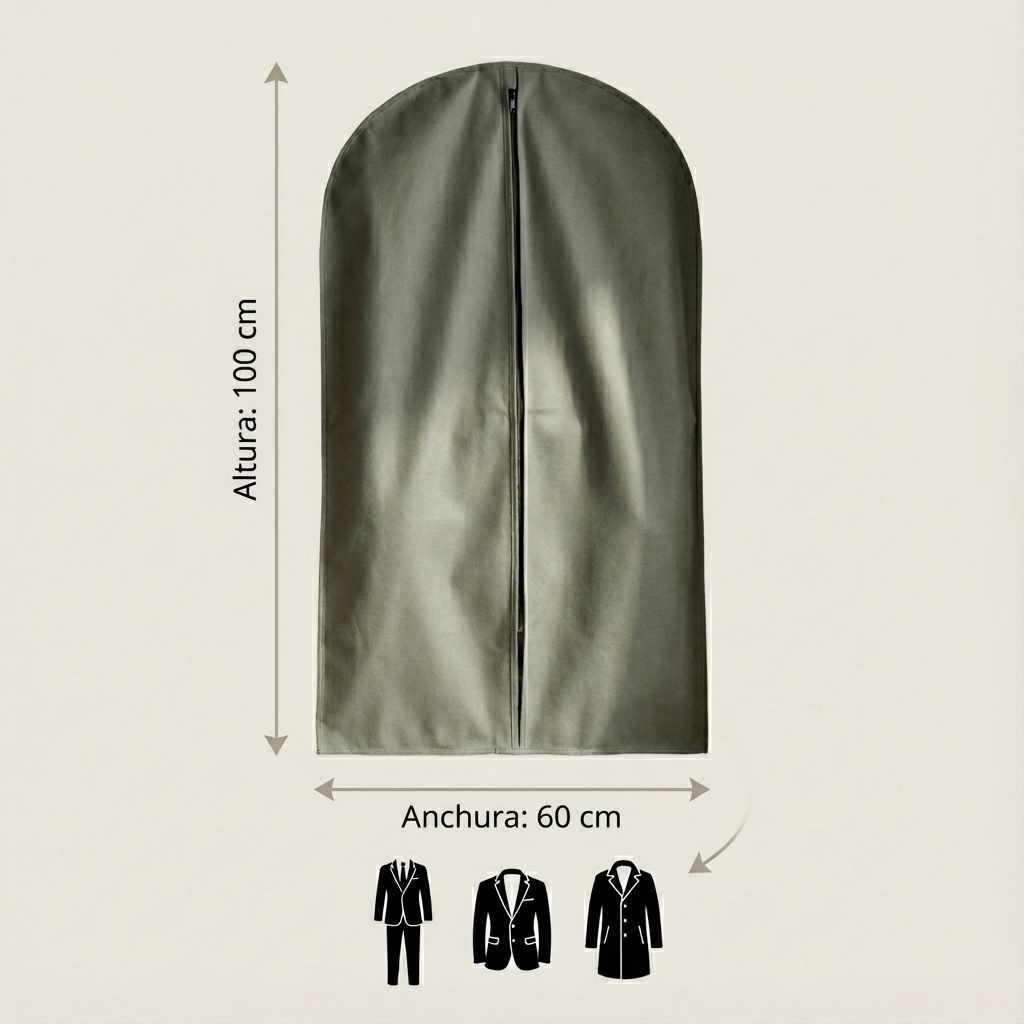 Funda para Trajes Gris de PEVA 60x100 cm - Protector de Ropa Transpirable, Antipolvo y Reutilizable - imagen 4
