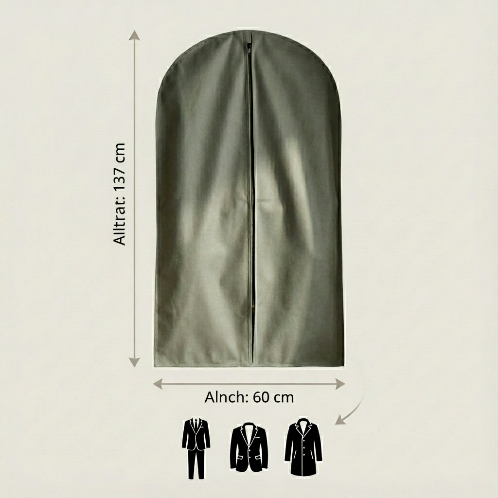 Funda para Trajes Gris de PEVA 60x137 cm - Protector de Ropa Transpirable, Antipolvo y Reutilizable - imagen 4
