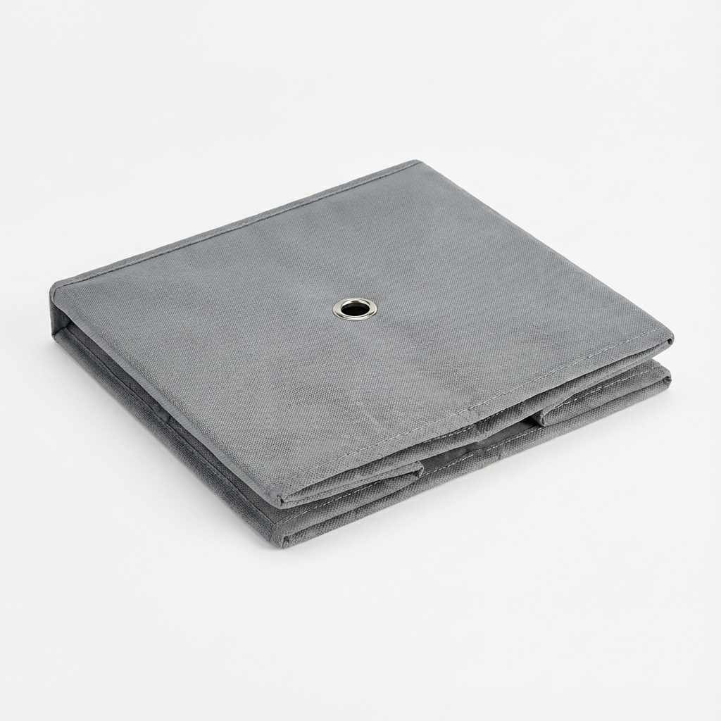 Caja de Almacenamiento Plegable de Tela 26x26x26 cm – Organizador para Armario, Estantería y Hogar – Gris - imagen 3