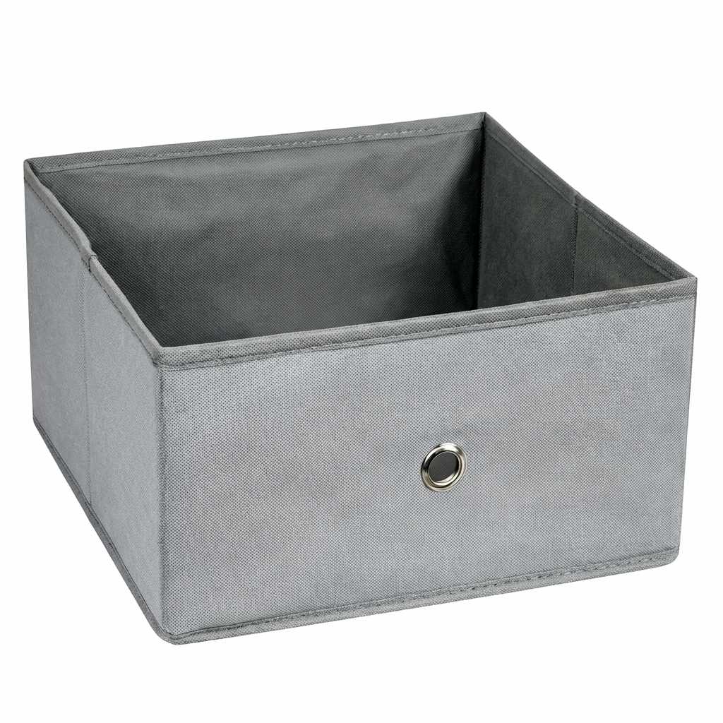 Caja de Almacenamiento Plegable de Tela 26,5x26,5x13 cm – Organizador de Armario, Estantería y Hogar – Color Gris