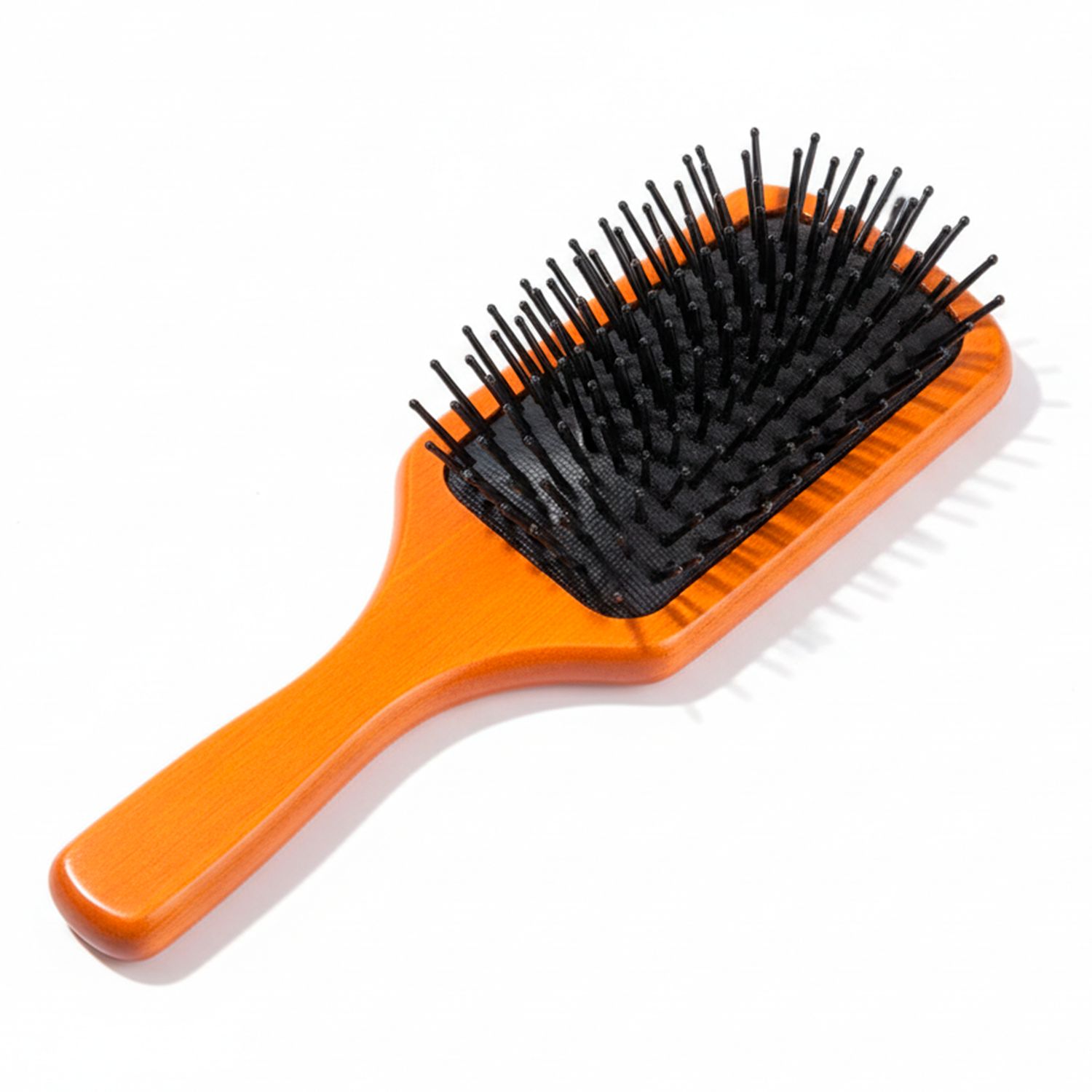 Cepillo Goma Rectangular con mango de madera - puas de plastico - Negro 20 cm