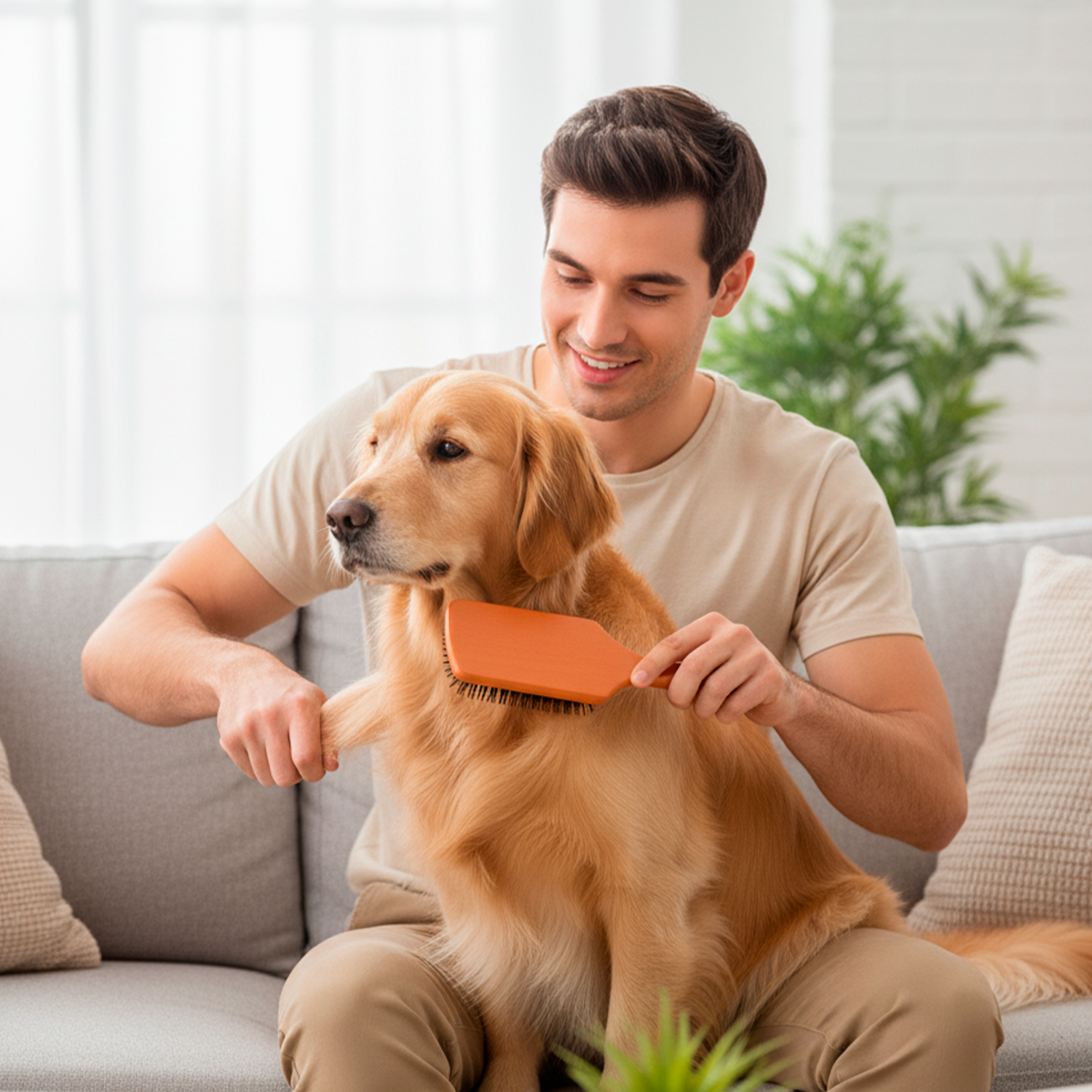 Cepillo Goma Rectangular con mango de madera - puas de plastico - Negro 20 cm - imagen 5