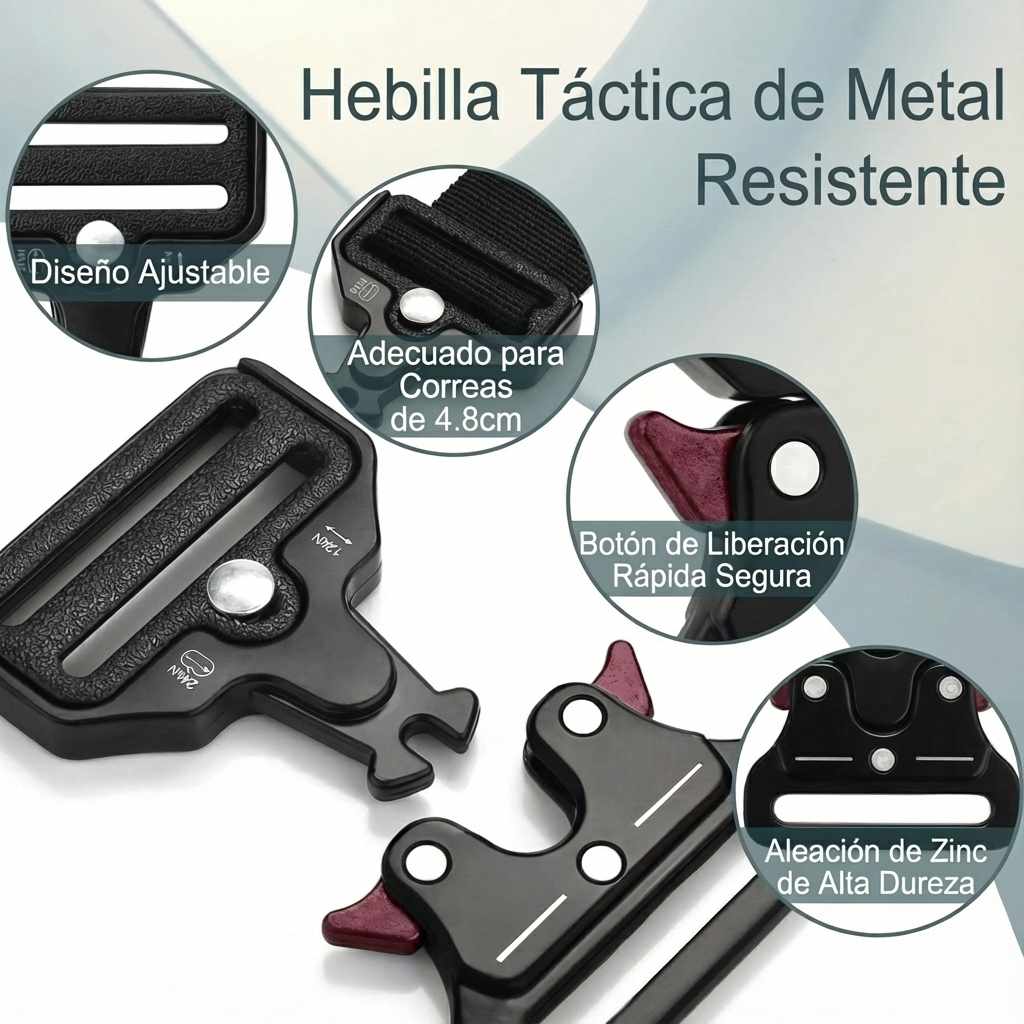 Hebilla de cinturón militar, hebilla tactica, Adaptable a Cinturones de hasta 50mm de Ancho - imagen 4