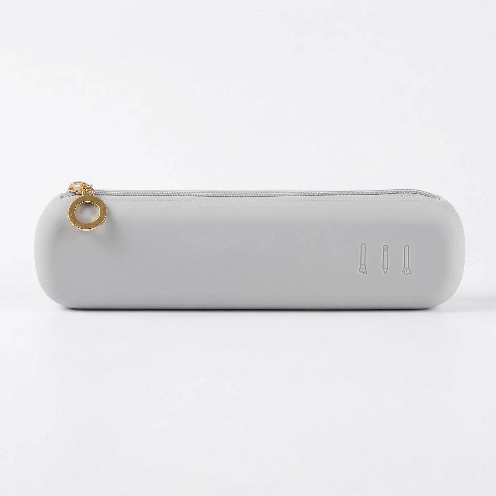 Estuche Rígido de Silicona con Cremallera – Funda Organizadora para Lápices, Maquillaje y Accesorios – Gris