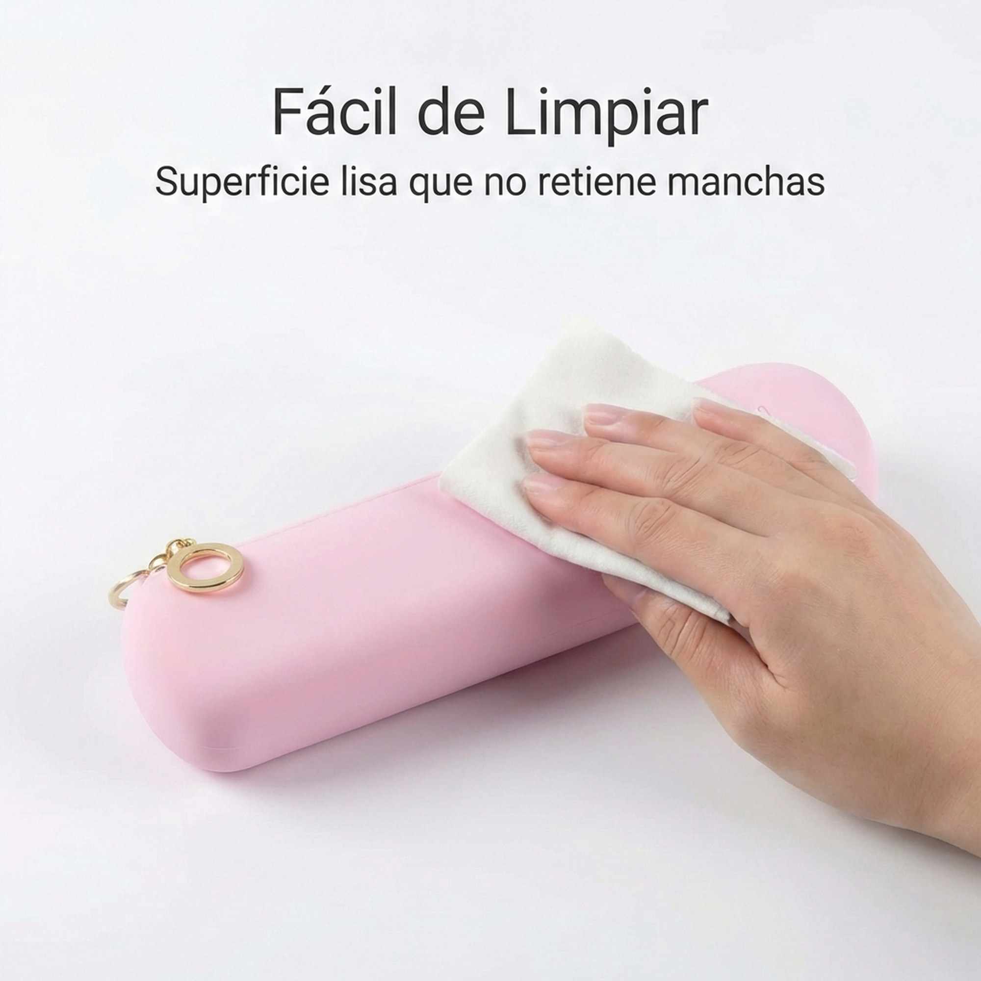 Estuche Rígido de Silicona con Cremallera – Funda Organizadora para Lápices, Maquillaje y Accesorios – Rosa - imagen 6