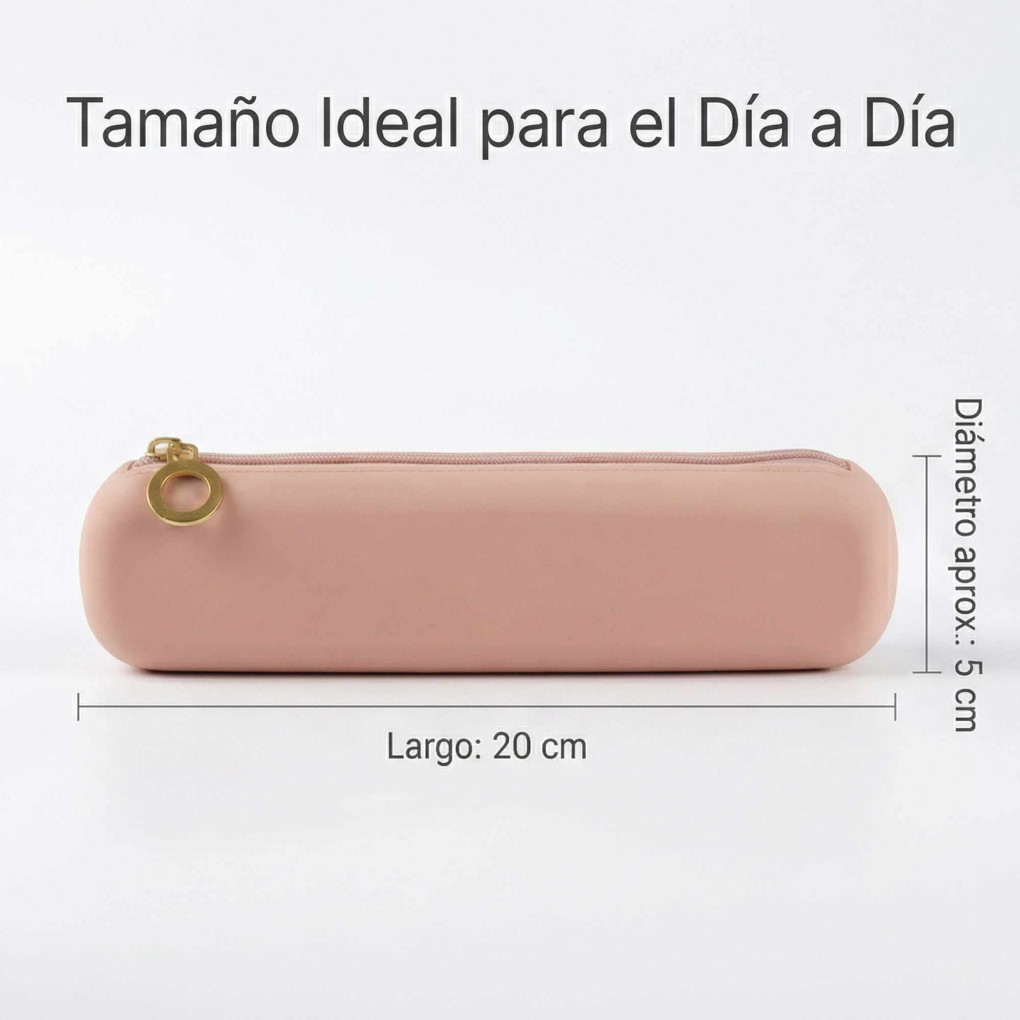 Estuche Rígido de Silicona con Cremallera – Funda Organizadora para Lápices, Maquillaje y Accesorios – Caqui - imagen 3