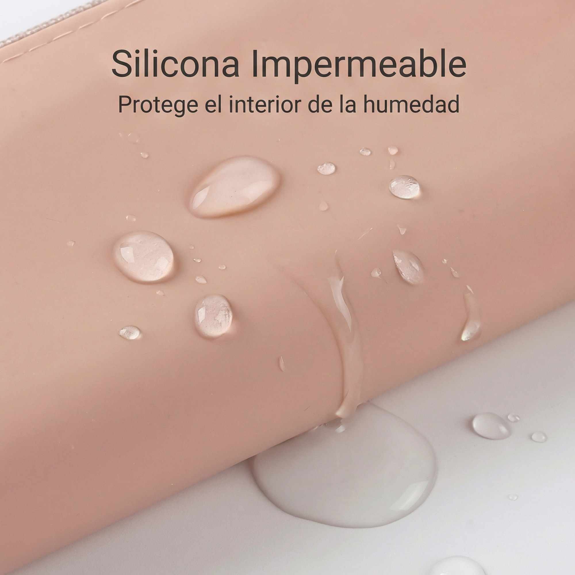 Estuche Rígido de Silicona con Cremallera – Funda Organizadora para Lápices, Maquillaje y Accesorios – Caqui - imagen 4