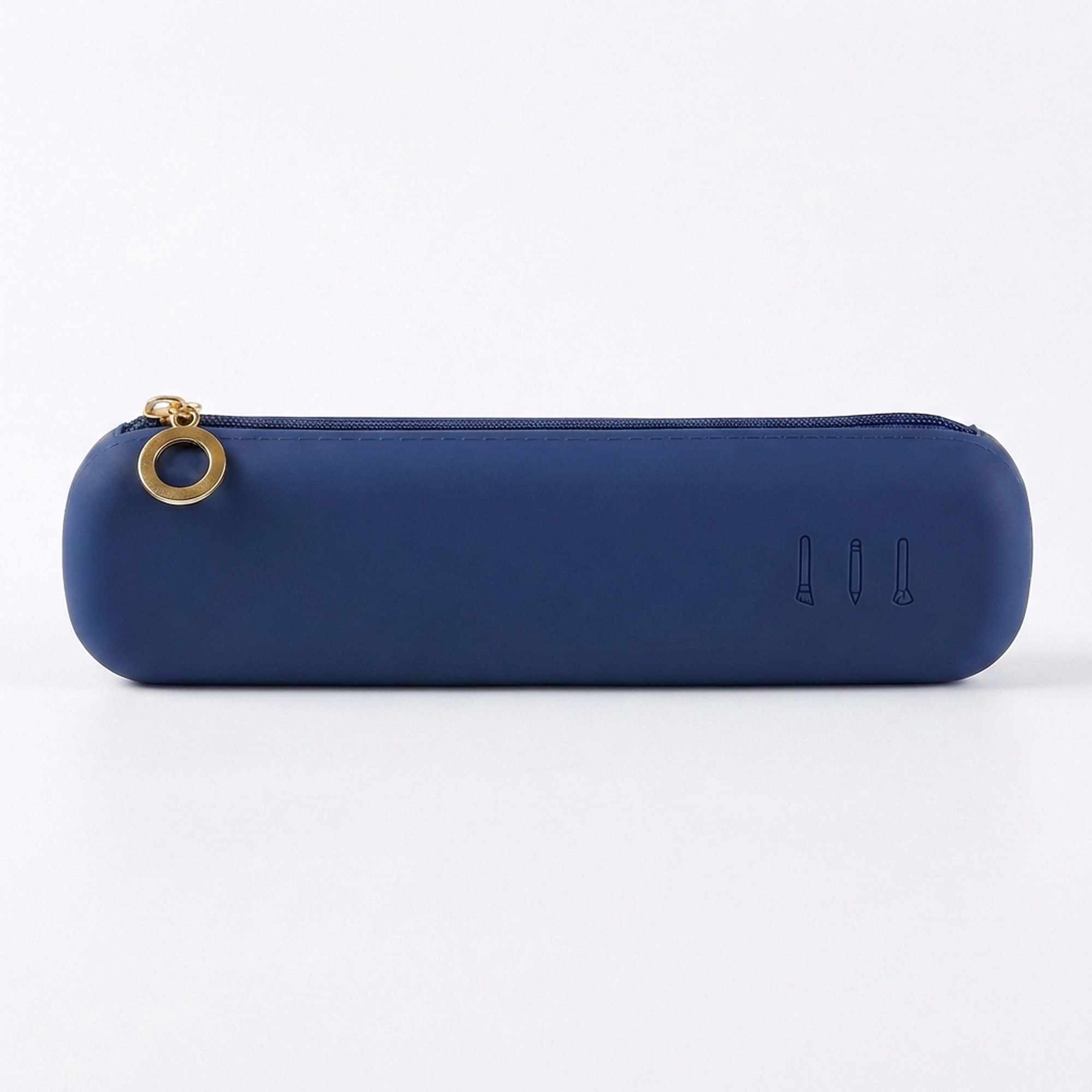 Estuche Rígido de Silicona con Cremallera – Funda Organizadora para Lápices, Maquillaje y Accesorios – Azul Oscuro - imagen 1