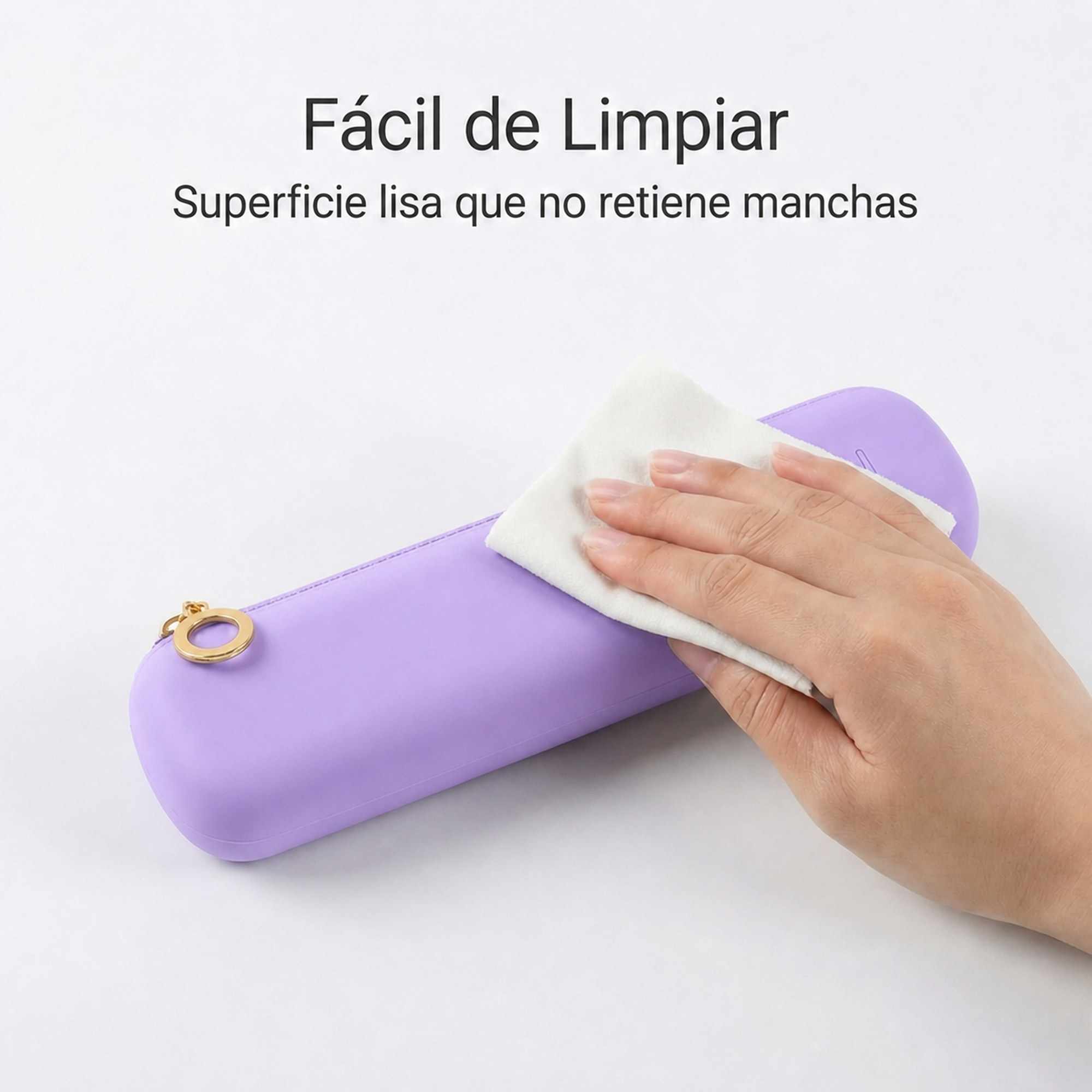 Estuche Rígido de Silicona con Cremallera – Funda Organizadora para Lápices, Maquillaje y Accesorios – Morado - imagen 6