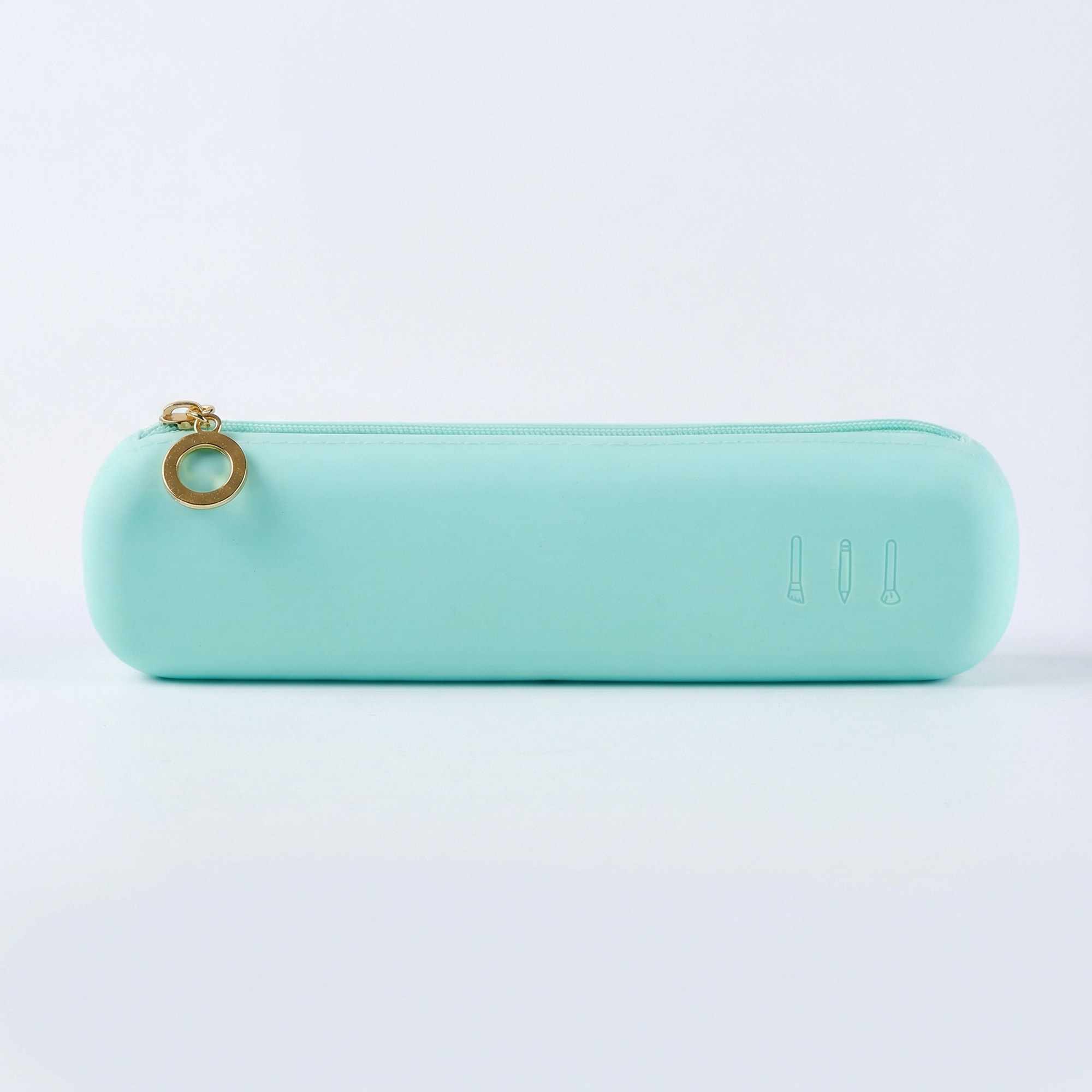 Estuche Rígido de Silicona con Cremallera – Funda Organizadora para Lápices, Maquillaje y Accesorios – Verde