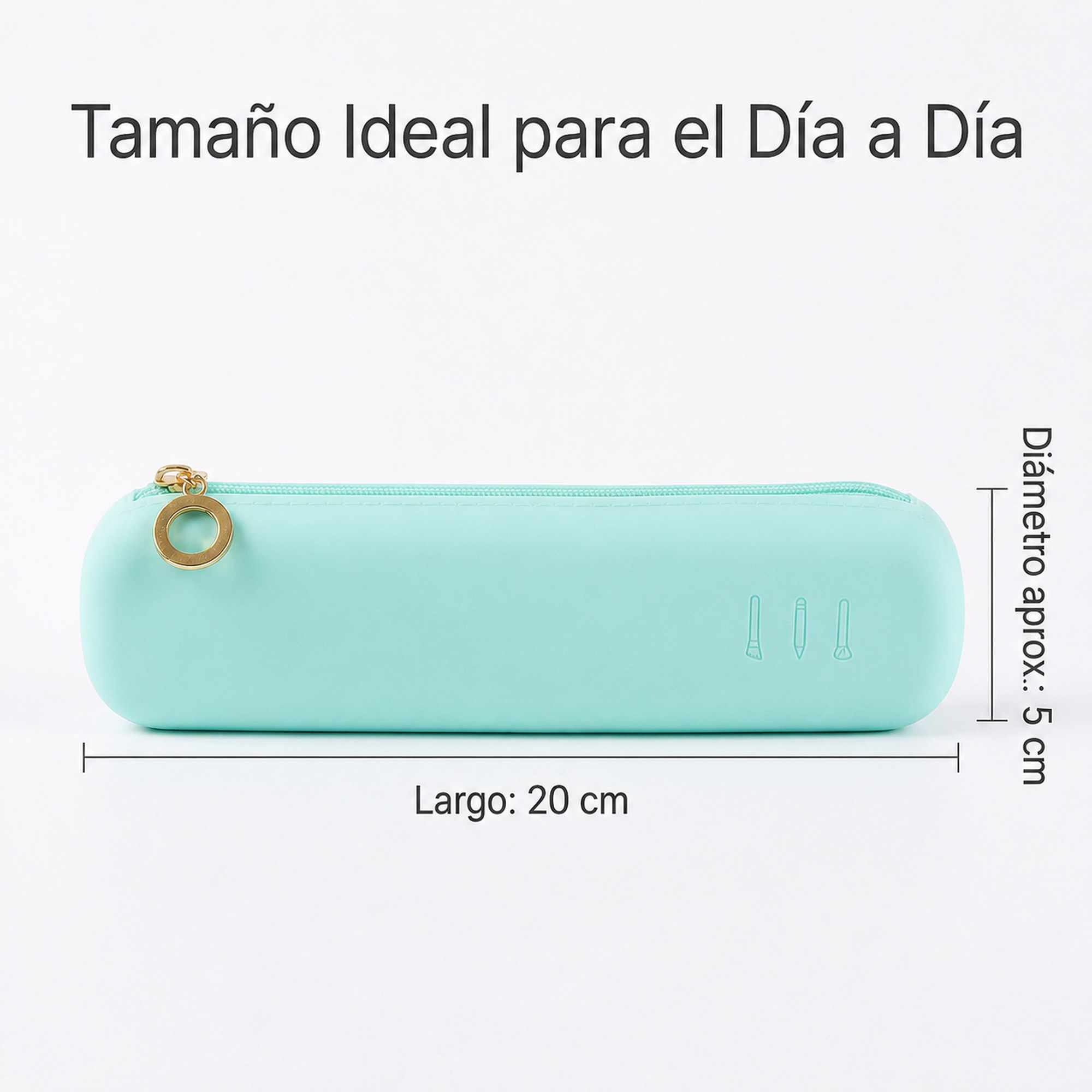 Estuche Rígido de Silicona con Cremallera – Funda Organizadora para Lápices, Maquillaje y Accesorios – Verde - imagen 3