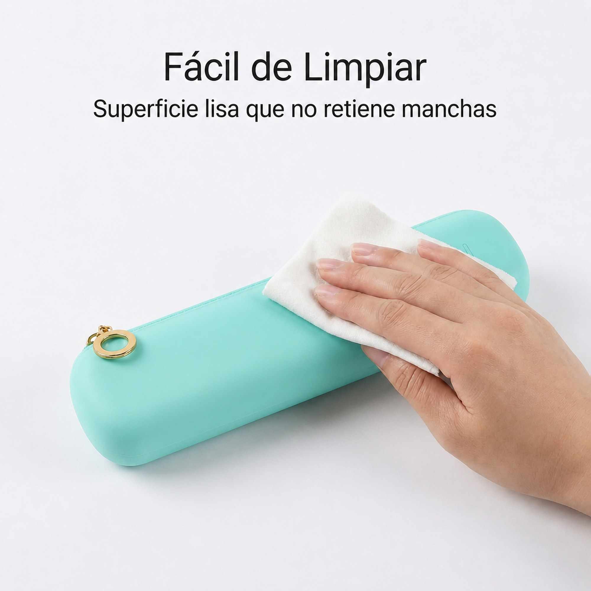 Estuche Rígido de Silicona con Cremallera – Funda Organizadora para Lápices, Maquillaje y Accesorios – Verde - imagen 6