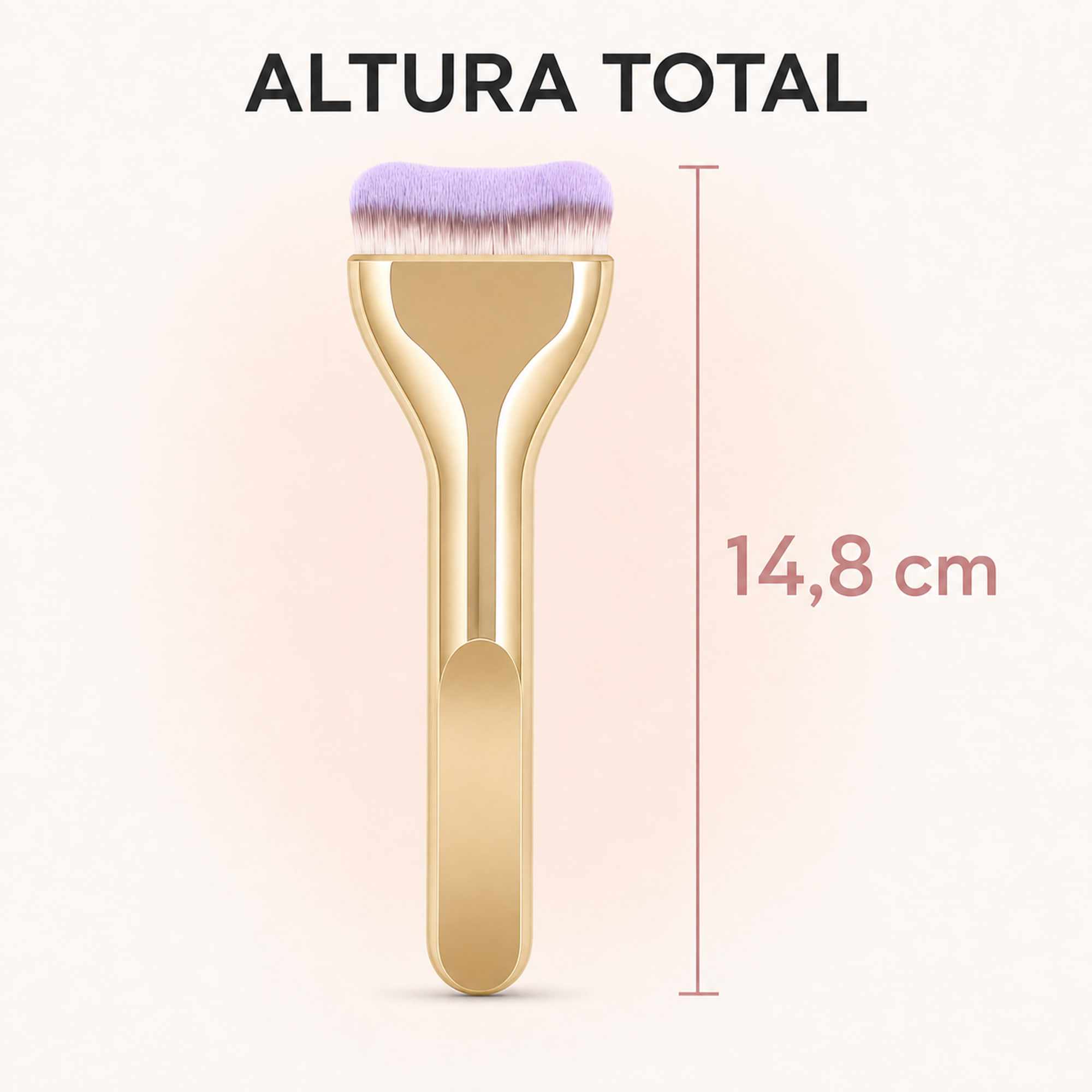 Brocha Facial Dorada con Cerdas Suaves, Aplicador de Maquillaje para Base, Mascarillas y Skincare Spa - imagen 4