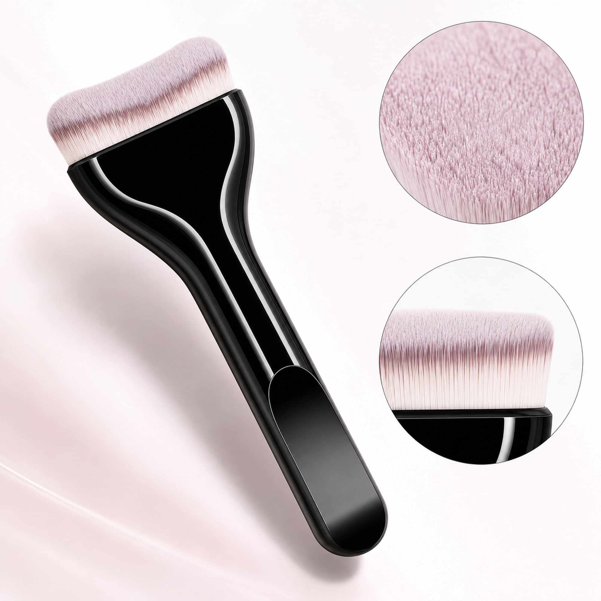 Brocha Facial Negra con Cerdas Suaves, Aplicador de Maquillaje para Base, Mascarillas y Skincare Spa - imagen 2