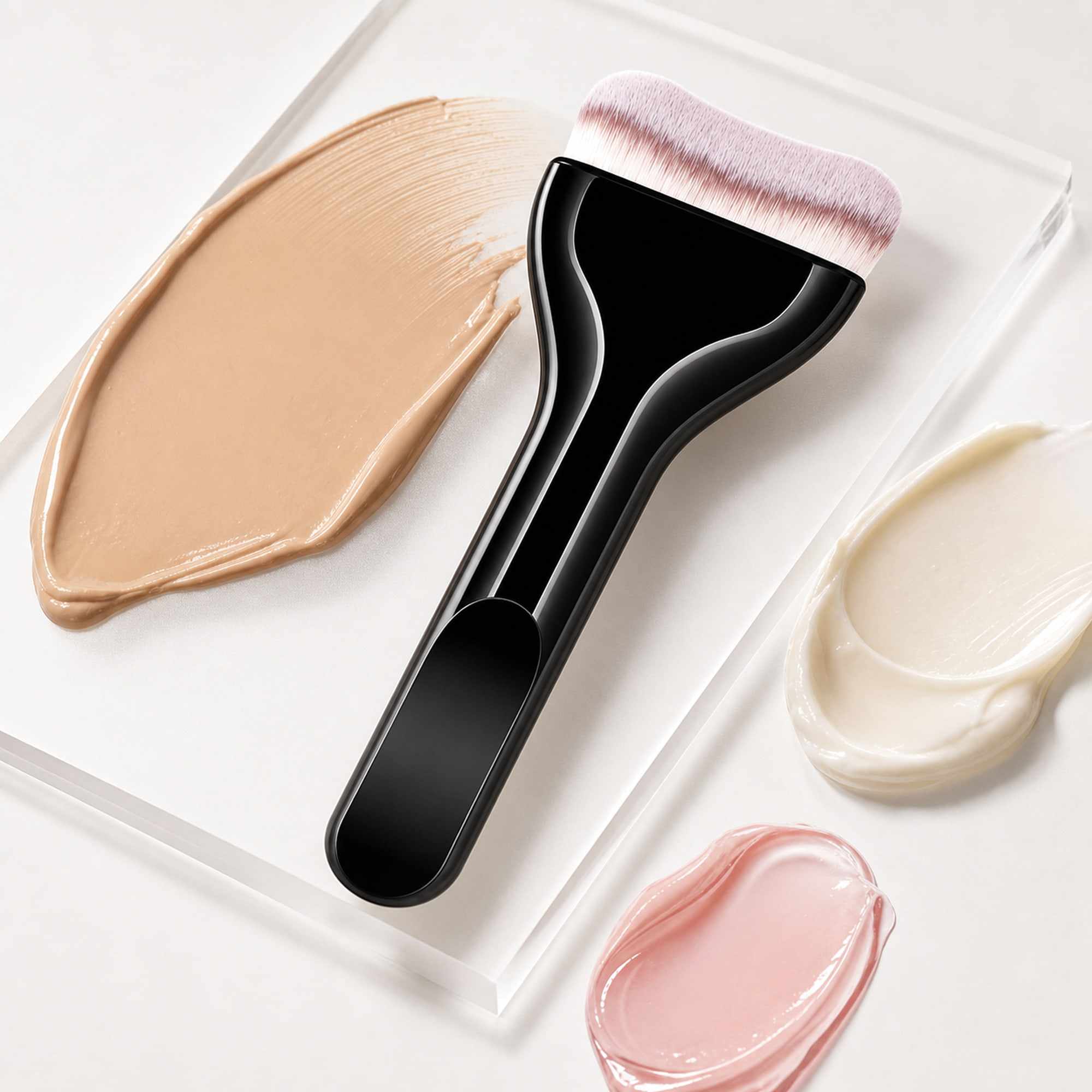 Brocha Facial Negra con Cerdas Suaves, Aplicador de Maquillaje para Base, Mascarillas y Skincare Spa - imagen 5