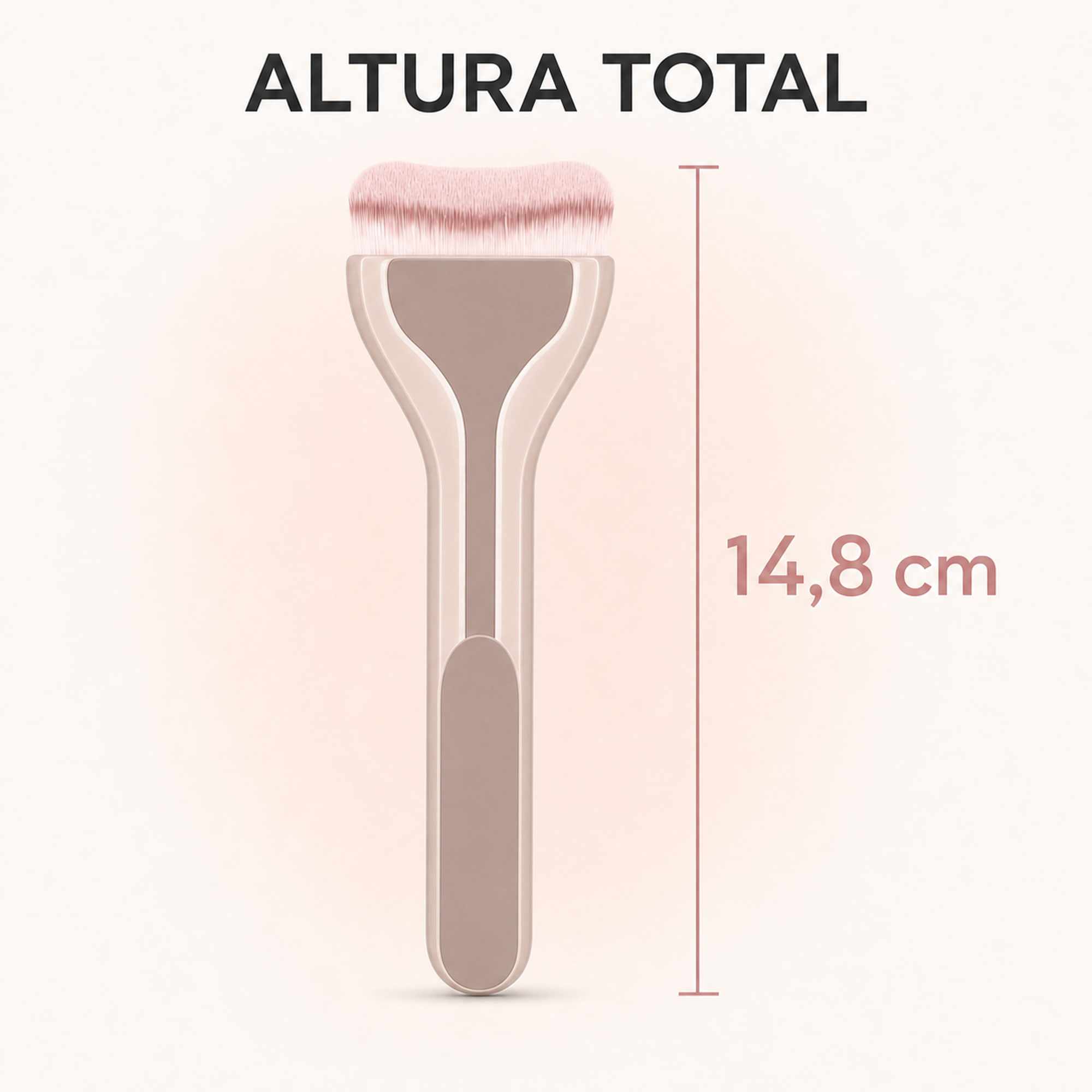 Brocha Facial Beige con Cerdas Suaves, Aplicador de Maquillaje para Base, Mascarillas y Skincare Spa - imagen 4